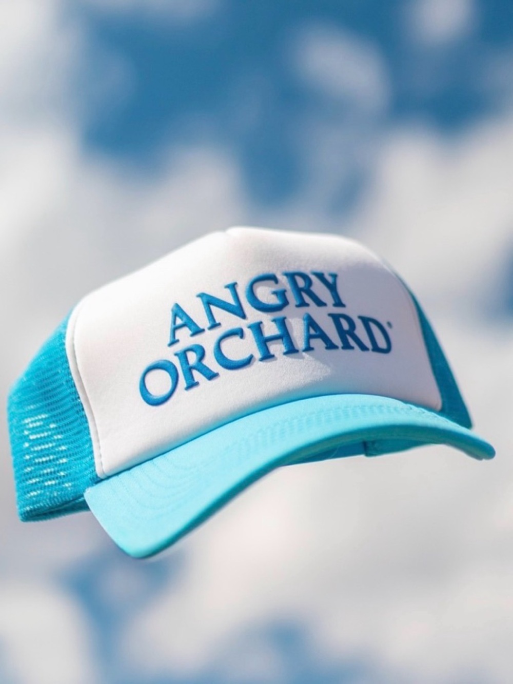 Angry Orchard Blue & White Trucker Hat